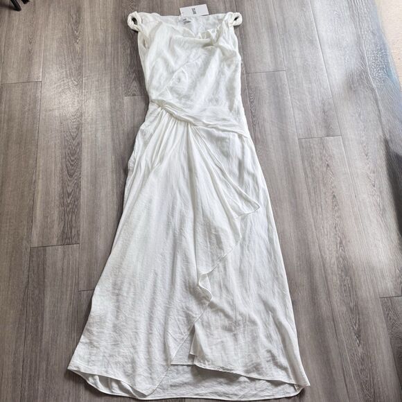 NWT BAYSE Brand Octavia White Maxi Dress Greek Goddess Sleeveless Sz M $140 - Picture 4 of 13